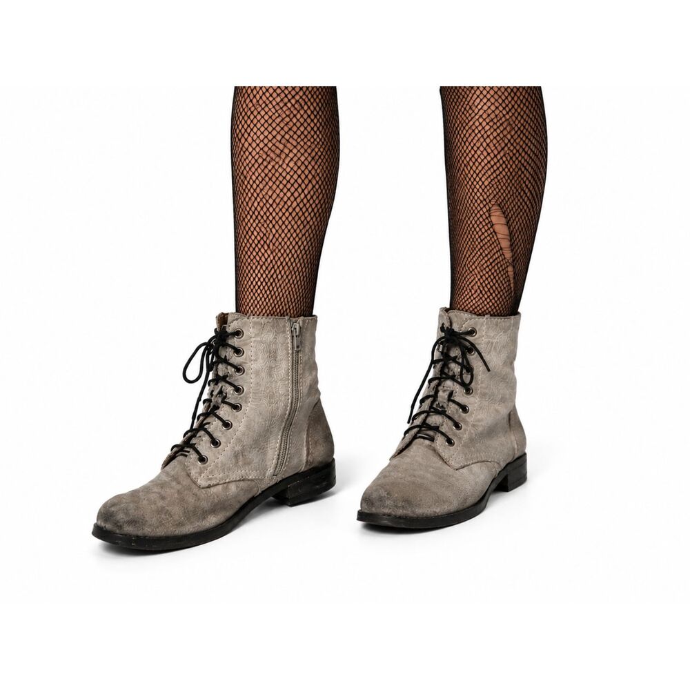 Rebels Boots Gray Sueded Leather Grunge Size 6.5M 6.5